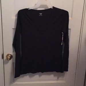 Horny Toad black faux wrap shirt